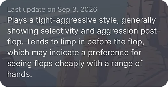 Plays a tight-aggressive style